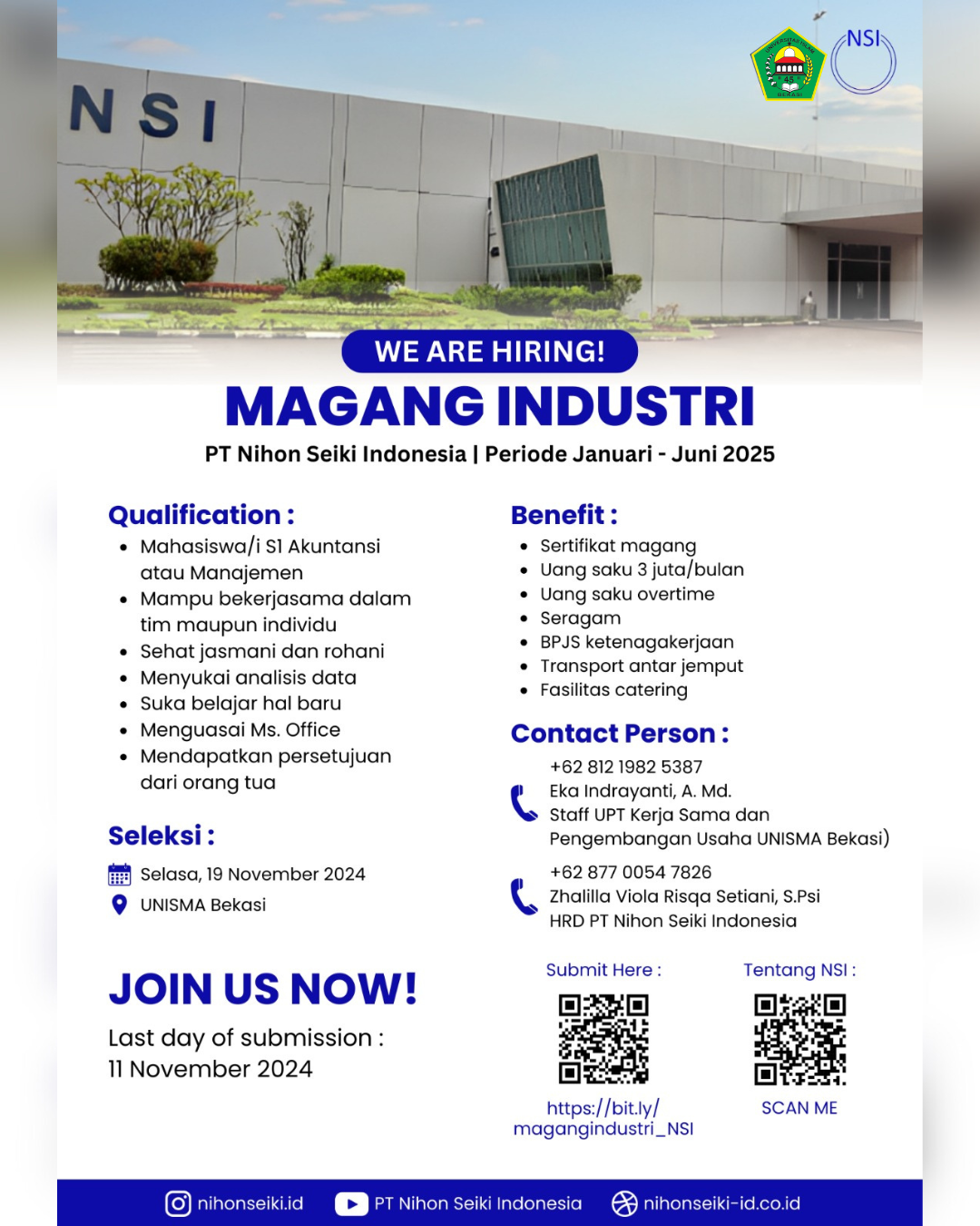 Magang Industri Nihon Seiki Indonesia 2024