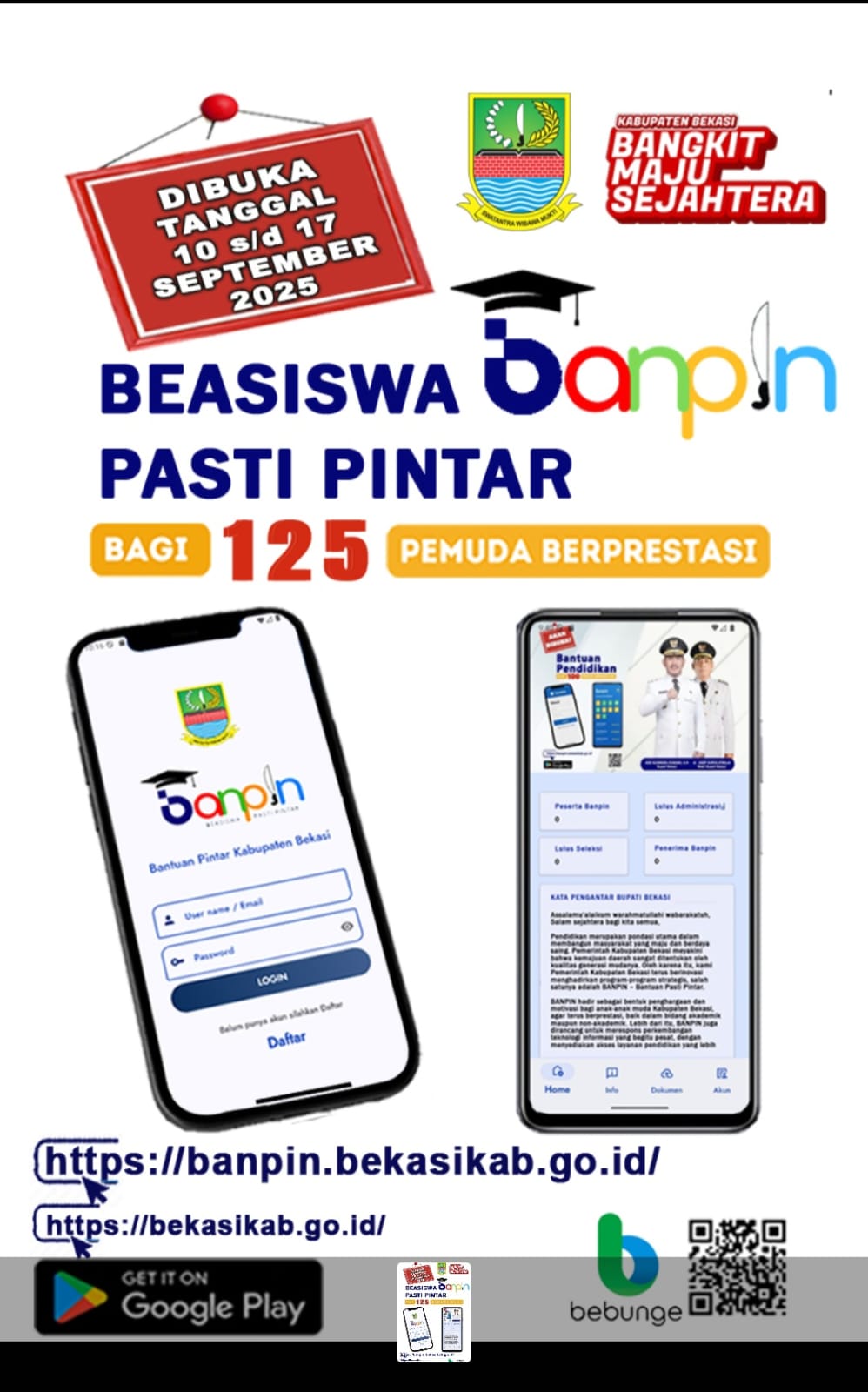 Pendaftaran Beasiswa Banpin Kabupaten Bekasi 2025 Peluang untuk Mahasiswa Berprestasi UNISMA Bekasi